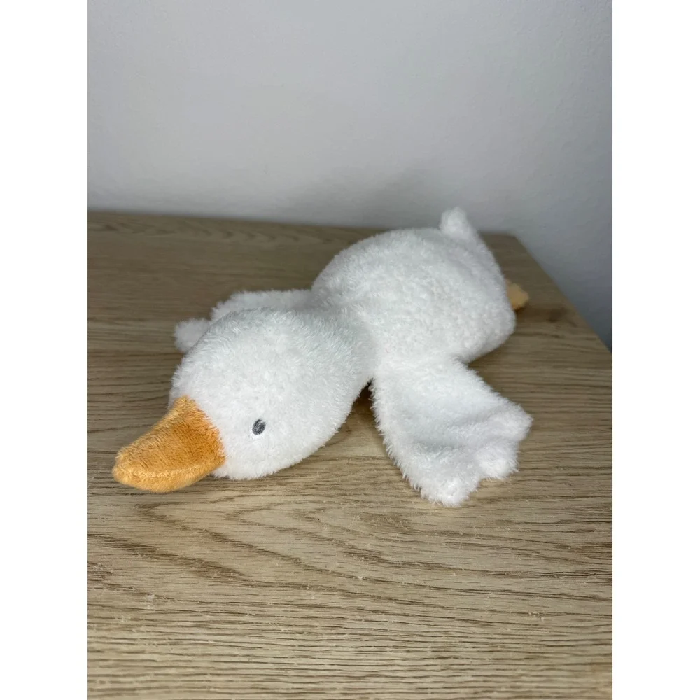 Carters White Goose Plush Stuffed Animal Orange Beak 12 Inch Lovey Stuffie Baby